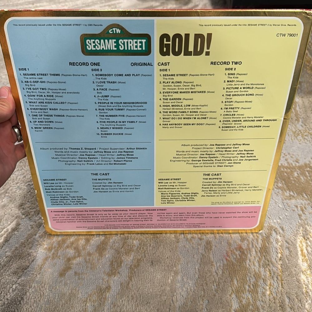 Vintage Jim Henson Muppets Sesame Street GOLD 2 LP RECORD SET CTW 79001 - Picture 2 of 8